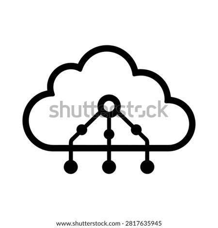 Cloud computing network data storage connection symbol.