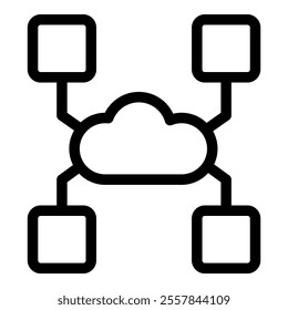 Cloud computing network distributing data to multiple devices, ensuring seamless connectivity and data accessibility