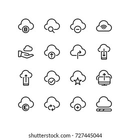 Cloud computing and network icon set