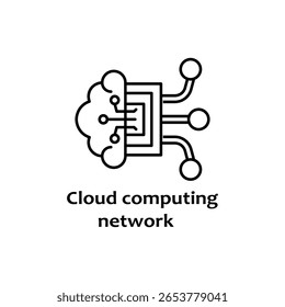 Cloud computing network icon for technology concepts. Suitable for web design, technology presentations, infographics, and digital content related to networking.