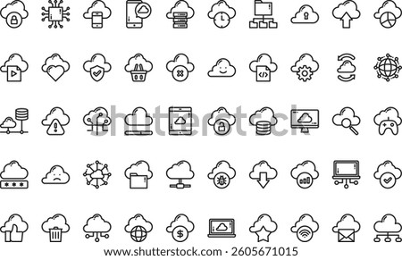 Cloud computing network icons High-Quality Vector Icons Collection with Editable Stroke. Ideal for Professional and Creative Projects