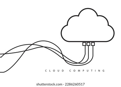 Cloud computing and network security technology concept, Circuit board with cloud symbol and connection links. vector illustration