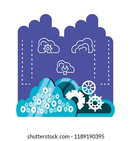 cloud computing network set icons
