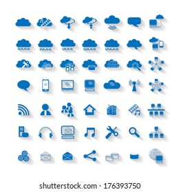 Cloud computing network web icon collections