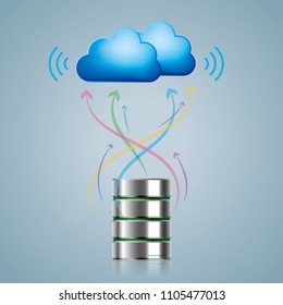 Cloud computing and networking design concept, Data sharing concept design.