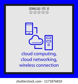 cloud computing, cloud networking  vector icon