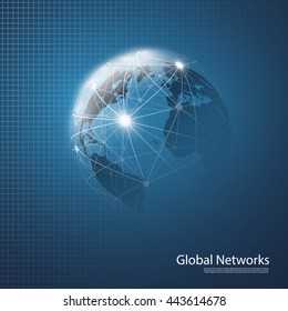 Cloud Computing and Networks Concept Design on a Blue Background