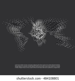 Cloud Computing and Networks with World Map - Abstract Global Digital Network Connections, Technology Concept Background, Creative Design Element Template