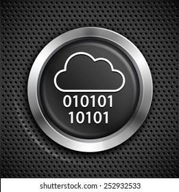 Cloud Computing on Black Round Buttons