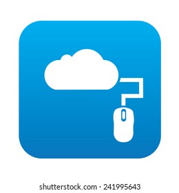 Cloud computing on blue button,clean vector
