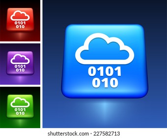 Cloud Computing on Blue Square Button