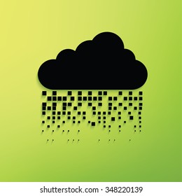 Cloud computing on green background,clean vector