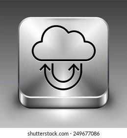 Cloud Computing on Silver Square Buttons