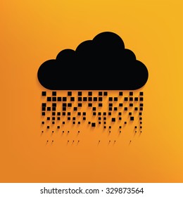 Cloud computing on yellow background,clean vector
