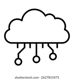 Cloud computing outline icon. Simple vector icon design in outline style. Editable vector format