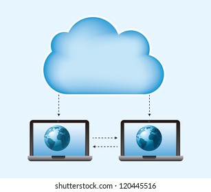 cloud computing over blue background. vector illustration