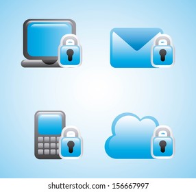 cloud computing over blue background vector illustration