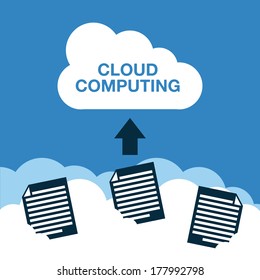 cloud computing over blue   background vector illustration