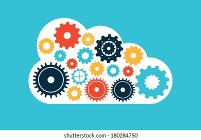 cloud computing over blue background vector illustration 