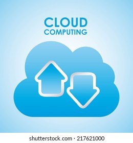 cloud computing over blue background vector illustration