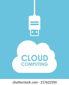 cloud computing over blue background vector illustration