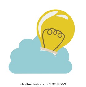 cloud computing over  white  background vector illustration