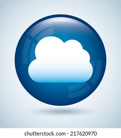cloud computing over white background vector illustration