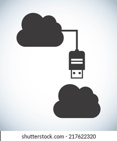 cloud computing over white background vector illustration