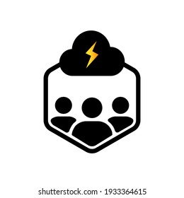 Cloud computing or personal data sync icon. Cloud services icon showing cloud computing. Vector EPS 10. Isolated on white background