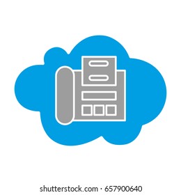 cloud computing for phone symbol flat color