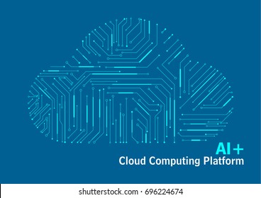 Cloud computing platform, Internet data, technology circuit diagram background
