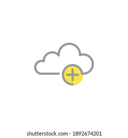 Cloud computing plus line icon. linear style sign for mobile concept and web design. Add to cloud outline vector icon. Symbol, logo illustration. Vector graphics