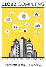 Cloud computing poster bi color.