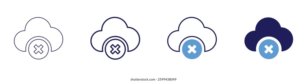 Cloud computing computing power icon in 4 different styles. Thin Line, Line, Bold Line, Duotone. Duotone style. Editable stroke.