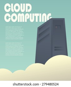 Cloud computing presentation template. Technology infographics background with space for your text. Eps10 vector illustration.