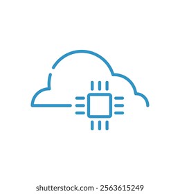 Cloud computing processing unit digital technology connects data.