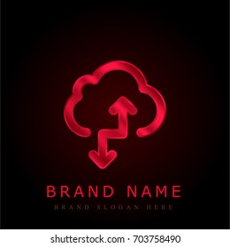 Cloud computing red chromium metallic logo