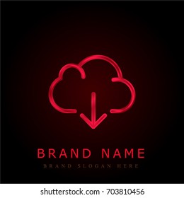 Cloud computing red chromium metallic logo