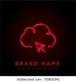 Cloud computing red chromium metallic logo