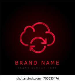 Cloud computing red chromium metallic logo