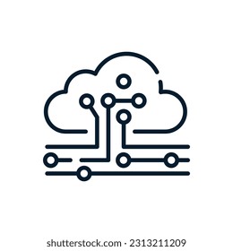 Cloud computing resources. Vector icon isolated on white background.