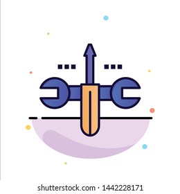 Cloud, Computing, Screwdriver, Tooling Abstract Flat Color Icon Template