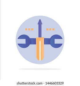 Cloud, Computing, Screwdriver, Tooling Abstract Circle Background Flat color Icon