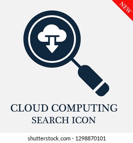 Cloud computing search icon. Editable Cloud computing search icon for web or mobile.