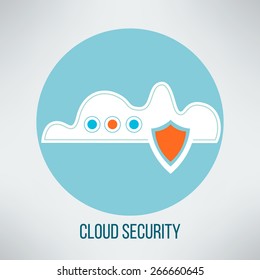 Cloud computing security icon. Data protection concept symbol. Vector illustration