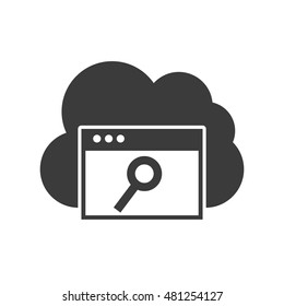 cloud computing with seo icon vector illustration design
