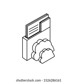 cloud computing server with folder vector illustration design
