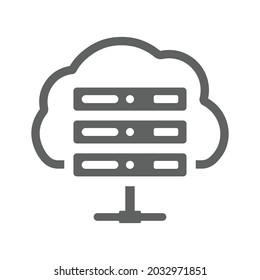 Cloud, computing, server icon. gray vector graphics.
