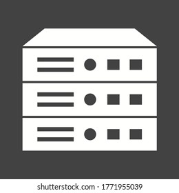 Cloud Computing Server Icon. Internet Data Storage Sign. File Hosting Technology Symbol. Classic Flat Style. Quality Design Element. Simple Cloud Server Icon. Vector