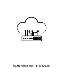 Cloud, computing, server icon vector image. Can also be used for communication, connection, technology. Suitable for web apps, mobile apps and print media.